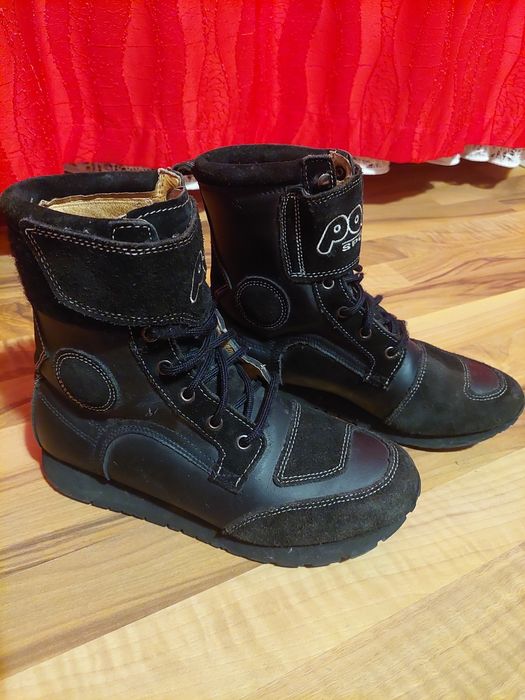 Ghete moto Polo,piele și piele intoarsa,mărime 41