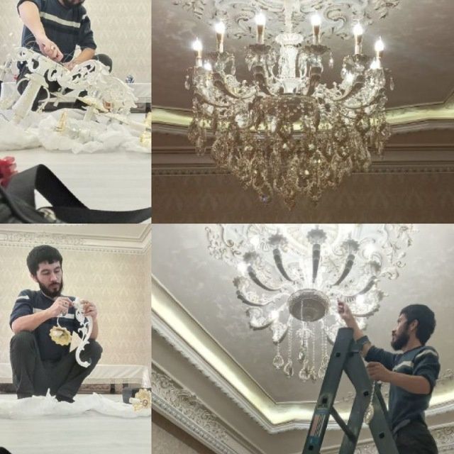 Установка люстр и бра и.т.д