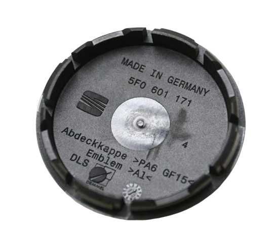 Set 4 Embleme Capace Roti Sigle Jante Seat 56mm, Negru, 5F0601171