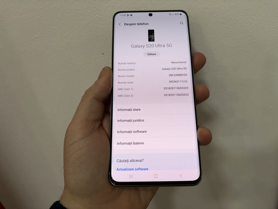 Samsung Galaxy S20 Ultra 5G, 128 gb, 12 gb ram, Black, dual sim