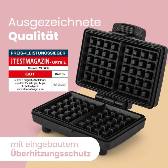 Нов гофретник Clatronic WA 3606 черен/неръждаема стомана