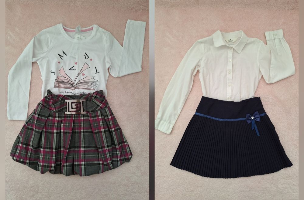 Haine de scoala 128 fetite 7 8 ani camasa alba treing bluza maneca lun