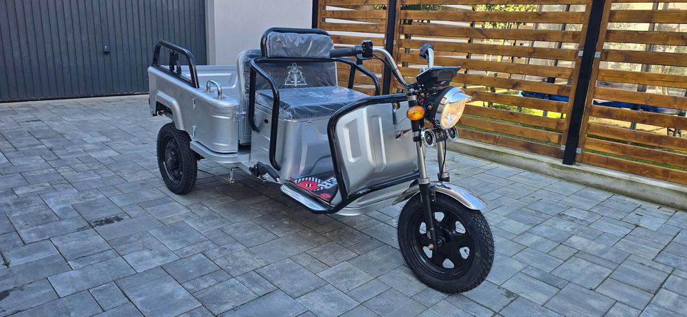 Triciclu Ecoblis cu Remorca Electric / Model TUK TUK 2025 / 2 Persoane / 60V 20AH