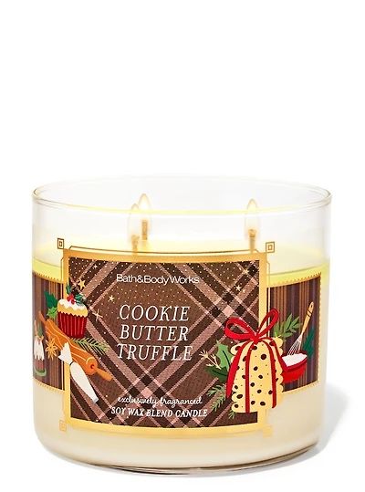 Bath and body works большая свеча Cookie butter truffle с 3 фителями