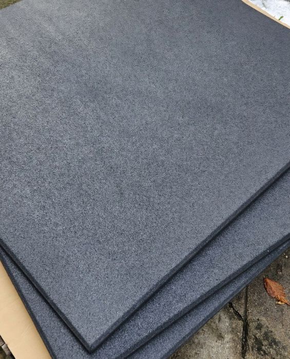 Висок клас каучукова/гумена фитнес настилка 100x100×2см тъмно сив цвят
