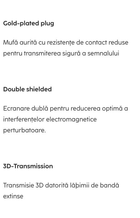 3m Cablu HDMI dublu ecranat de mare viteză Hama