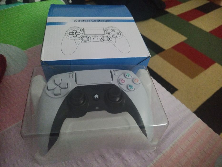 Controller Gamepad Manetă Wifi Macvi® pt PS4/PS5,Alb Vibratii,Difuzor