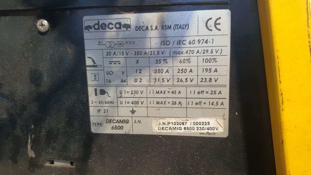 Aparat de sudura mig 300 amperi.