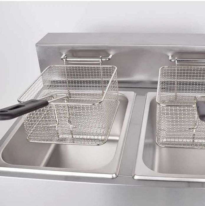 Двоен Газов Фритюрник 2х7,6 kW - 2х7литра с пиезо запалване