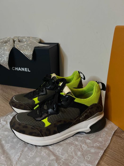 ОРИГИНАЛНИ - Дамски маратонки REPLAY, Номер 39, Зелен цвят.