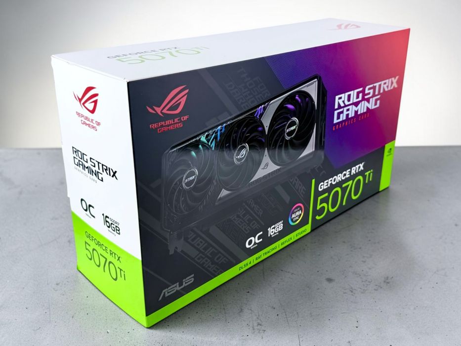 Видео карта ASUS ROG Strix GeForce RTX 5070 Ti OC 16GB GDDR7 ЧИСТО НОВА!