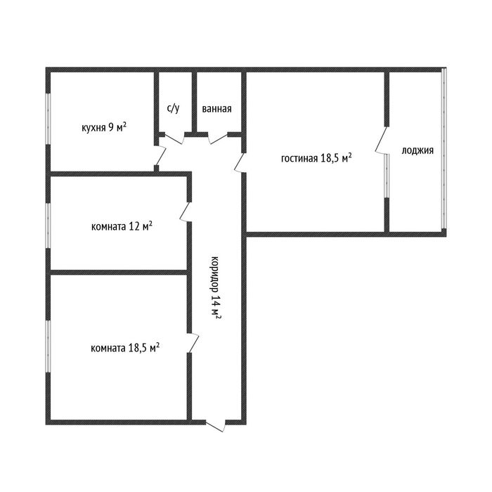3-комнатная в мкр. Наурыз