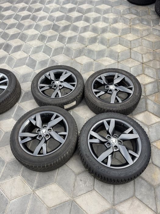 Jante Orig”Skoda R17(5x112)”Octavia 4/3/2/Karoq/Kodiaq/Superb/Yeti/Vw/Audi/Seat~Negre”