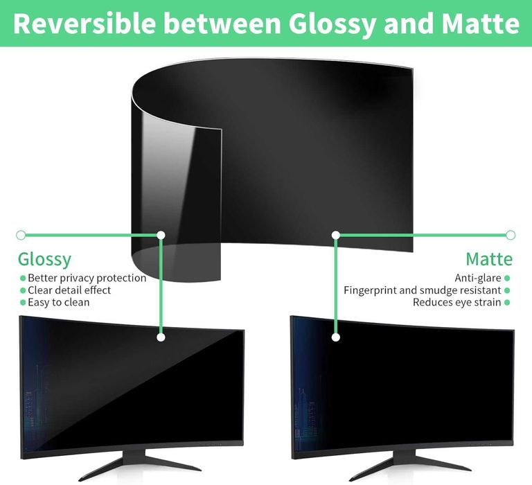 DEJIMAX 32-инчов екранен филтър за поверителност за 16:9 монитори