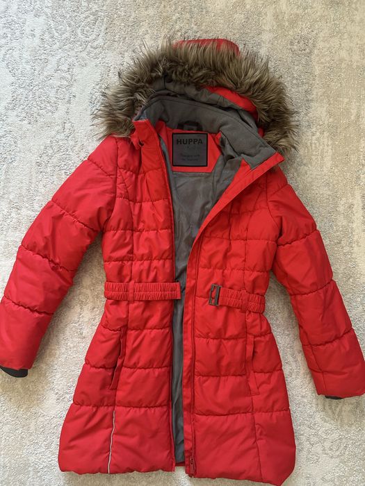 Зимний пуховик для девочки 10-12 лет размер XS, Huppa, финская.