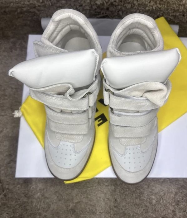 ghete sneakers Isabel Marant Bekett crem alb bej ecru marime 37 38 39 36 40 platforma y2k opium Balenciaga Golden Goose Amiri Lanvin
