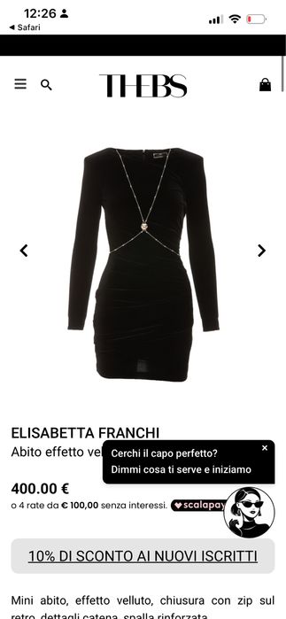 Elisabetta Franchi кадифена рокля с чарм в златисло с лого