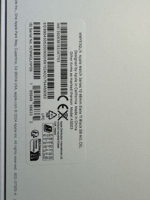 Apple Watch Series 10 46mm Titanium Slate 100% baterie+9 curele