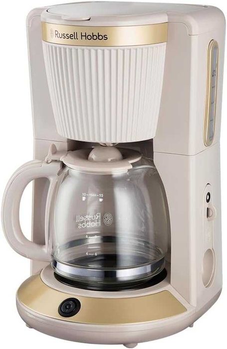 Шварц кафемашина Russell Hobbs, Brontë Stone, 1.25л, 1100W, технология WhirlTech, поддържане на топлината, стъклена кана, лек ДЕФЕКТ