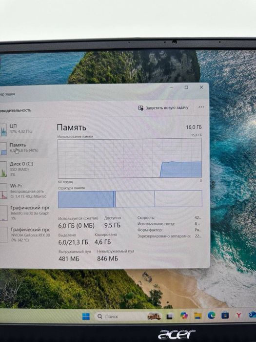 Acer Swift X core i7-11390 H