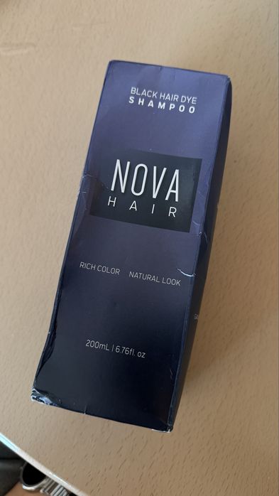Черен оцветяващ шампоан - Nova Hair Black dye shampoo