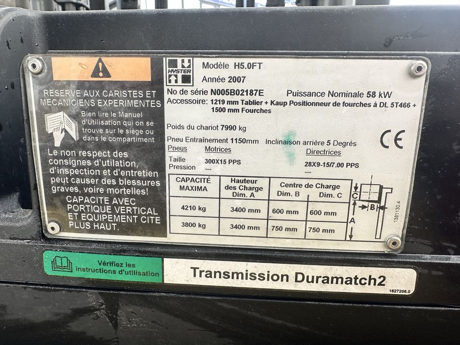 Stivuitor Hyster H5.0 FT 4,5 tone