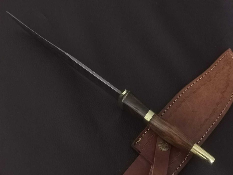 Промоция: Ръчно изработен ловен нож от дамаска стомана - 33см