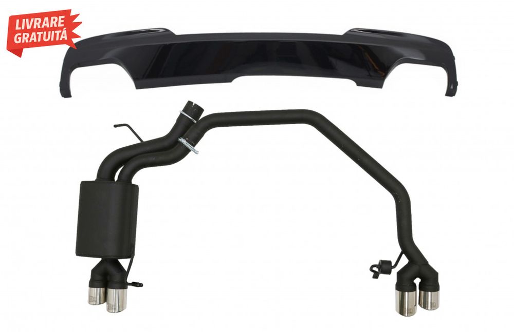 Difuzor Negru Lucios cu Sistem Evacuare BMW Seria 5 F10 (2011-2016)