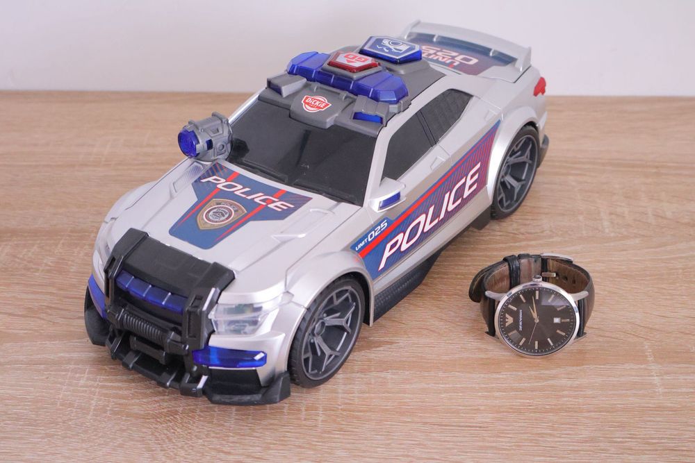 Masina politie mare, lumini, sunete, merge singura, stare foarte buna