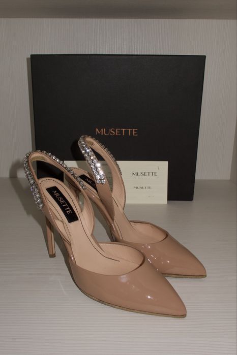 Pantofi MUSETTE din piele lacuită - culoare nude/ beige - marime 36