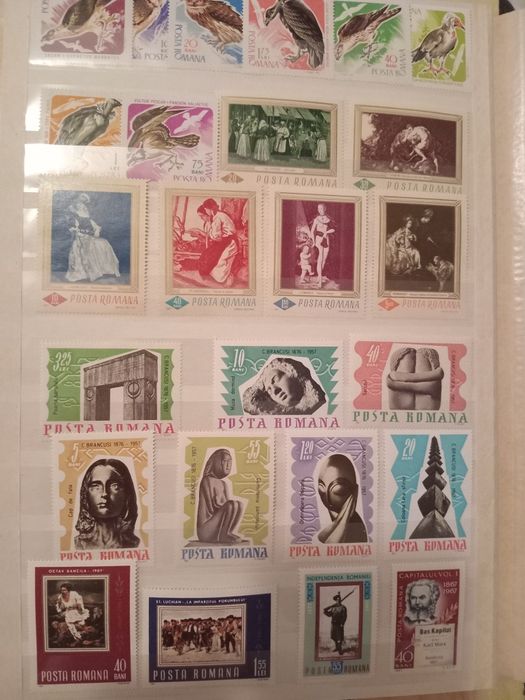 Clasor complet timbre românești noi (MNH) 1964-1969 - 14 pagini