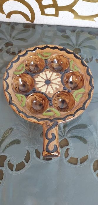 Tavă ceramică glazurată franceză, pentru cuptor