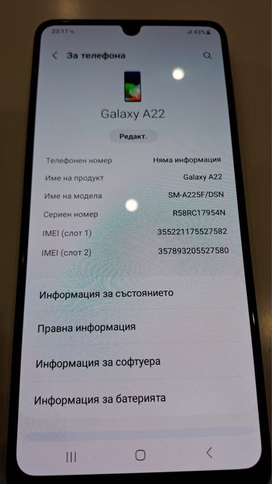 Samsung galaxy A22 64gb 4gb ram