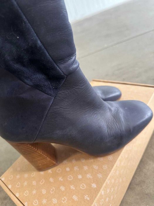 Cizme piele albastru bleumarin mov 40