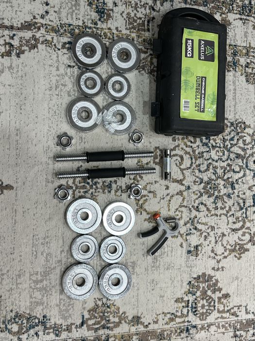 Gantel va shtanga (2in1) set - 15 kg, deyarli yangi