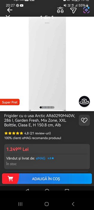 Frigider Arctic ( în garanție)