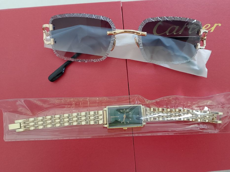 Набор Cartier очки+часы