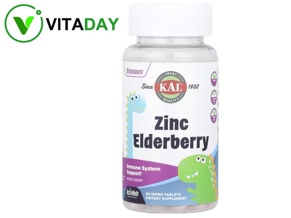 KAL Zinc Elderberry ActivMelt растворимые таблетки с цинком и бузиной