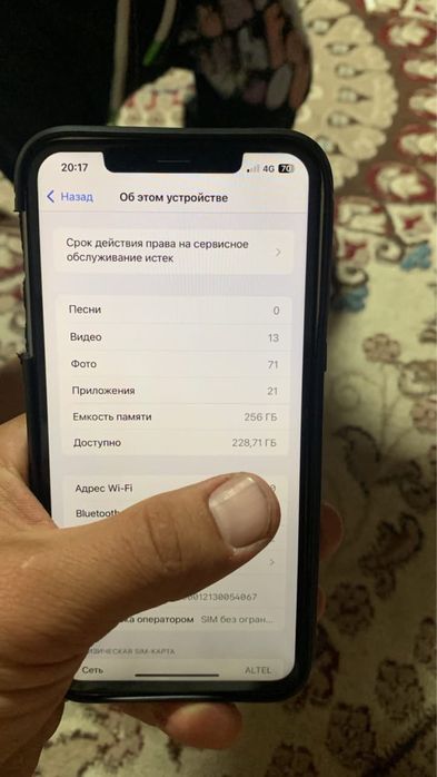 Айфон хс макс памить 256 г