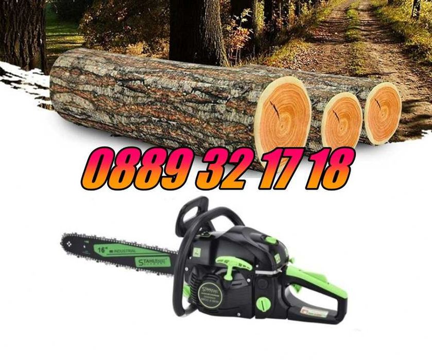 Бензинова резачка за дърва 68 куб, шина 40 см, 4,5 kW