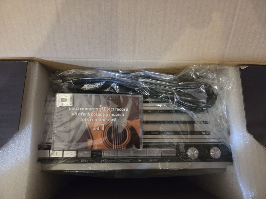 Casetofon cu Bluetooth, Radio FM/AM Electromures EM 1014, Mono, USB, AUX, Microfon