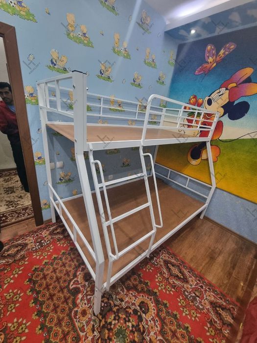 Двухъярусная Кровать Металлическая, Икки Каватли Кровать Теимир, Евро