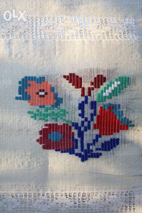 Stergare traditionale romanesti din in si borangic 3m, anii '50