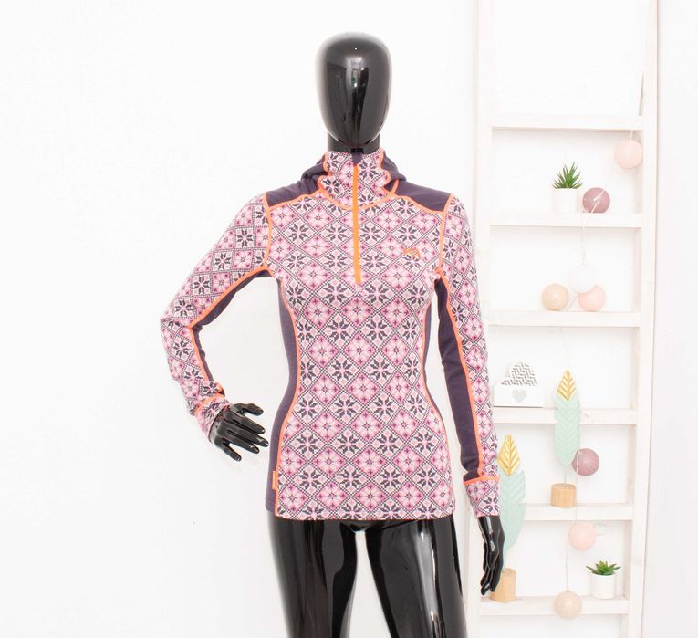 Kari Traa дамска блуза с цип и качулка термо бельо мериносна вълна S