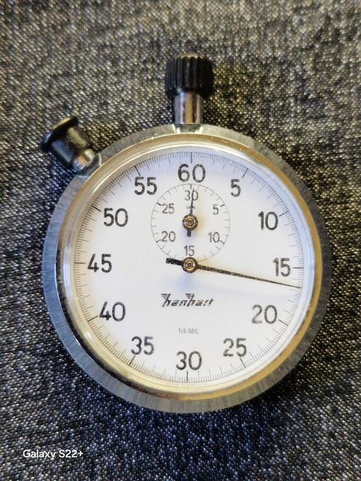 Стар Механичен Джобен Хронометър Hanhart 1/5sec