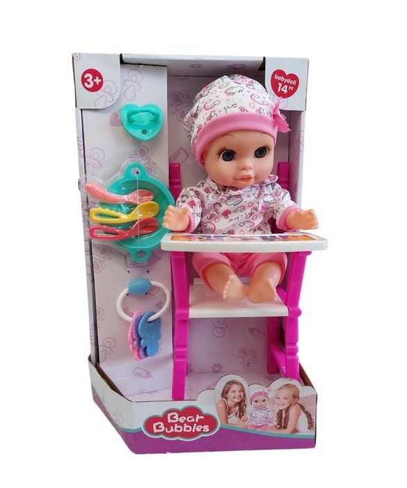 Играчка Бебе със столче за хранене