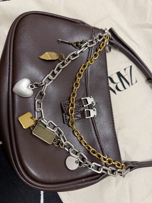 Кафява мини чанта Zara