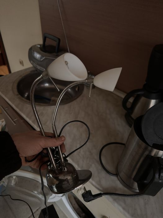 Масивно легло за двулицев матрак с 2 бр нощи фенера