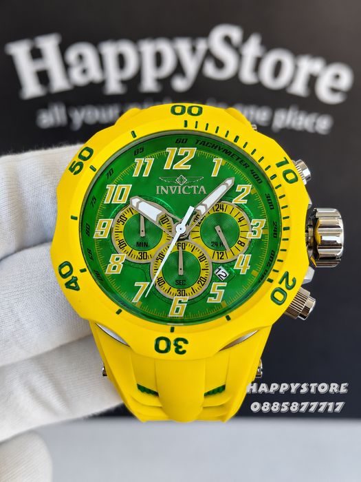INVICTA Hydra Yellow/Green 52 mm, Инвикта нов мъжки часовник