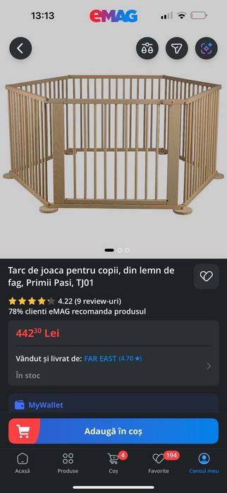 Tarc de joaca din lemn